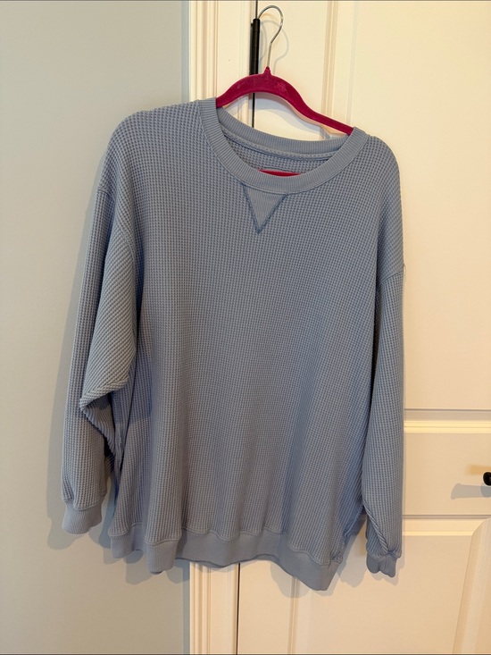 aerie Tops - aerie Women's Light Blue Waffle Crewneck Sweater
